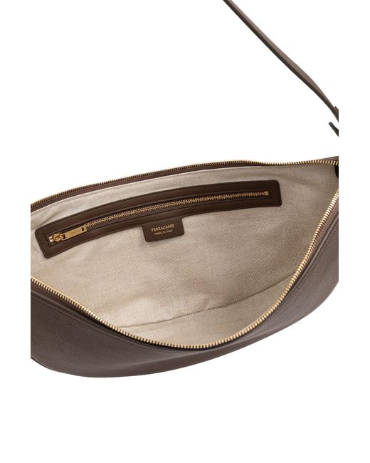 Ferragamo Brown Logo Shoulder Bag