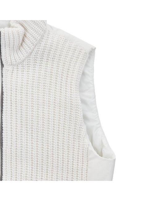 Brunello Cucinelli White Sleevless Double-Sided Vest