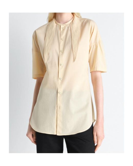 Lemaire Natural Foulard Detailed Short Sleeved Shirt