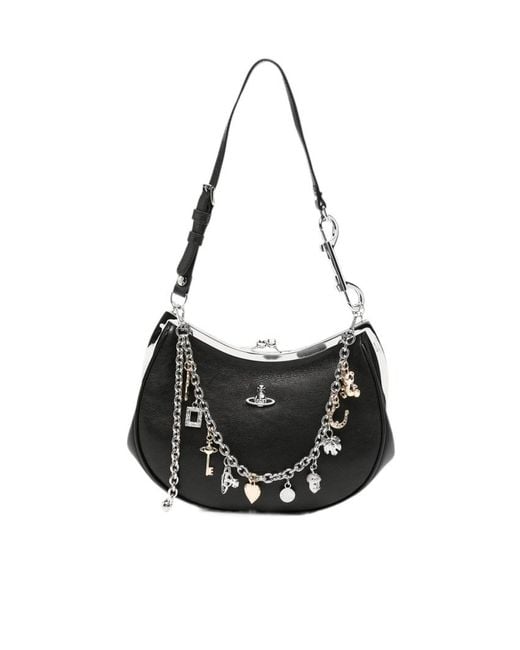 Vivienne Westwood Black Charm Frame Shoulder Bag
