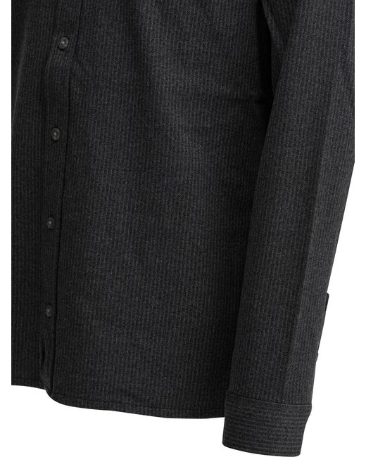 Vince Black Textured Button-Up Shirt for men