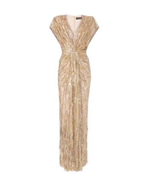 Jenny Packham Natural Zola Sequined Tulle Gown