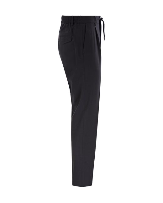 Peserico Black Technical Virgin Wool Gabardine Jogger for men
