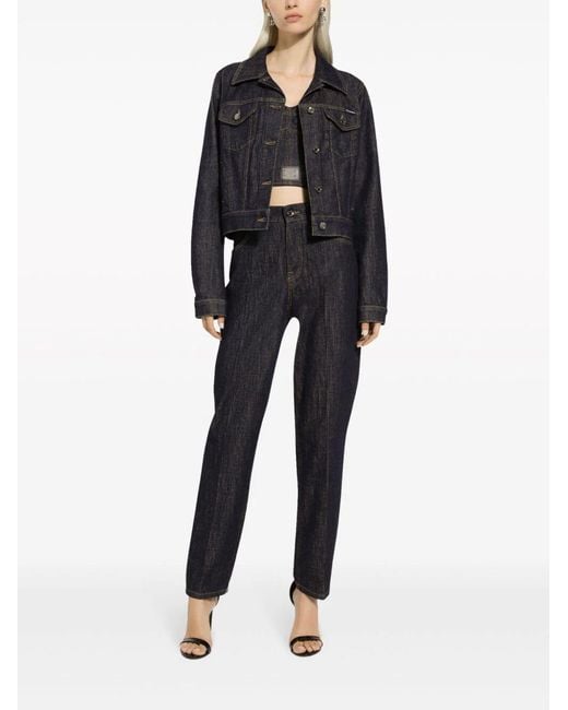 Dolce & Gabbana Blue High-Rise Straight Jeans