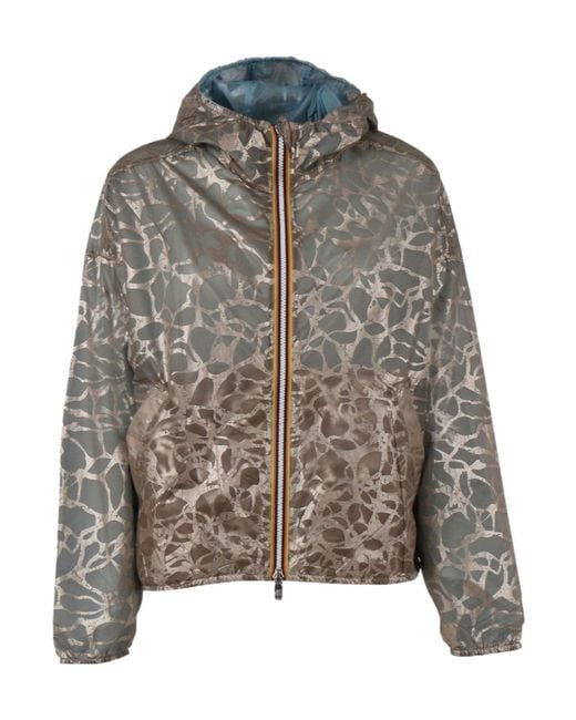 K-Way Brown Laurettee Super Light Reversible Hooded Jacket