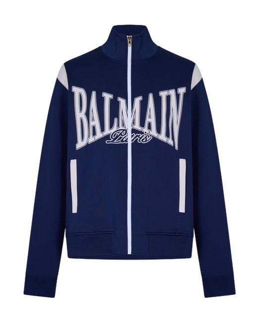 Balmain Blue College Track Tracksuit Top for men