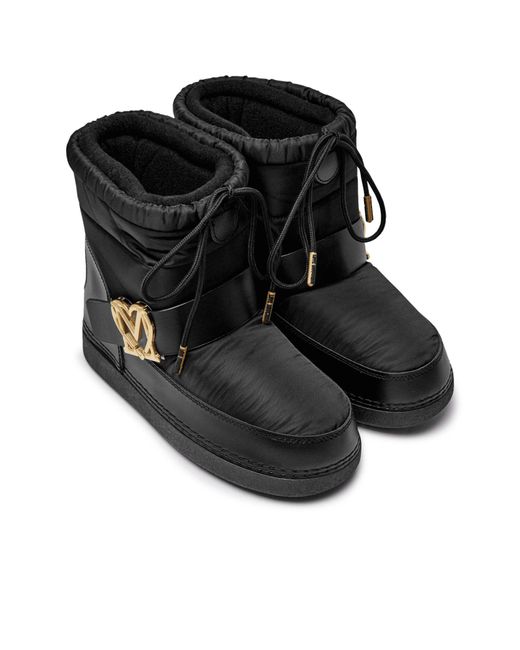 Moschino Black Round Toe Ankle Boots