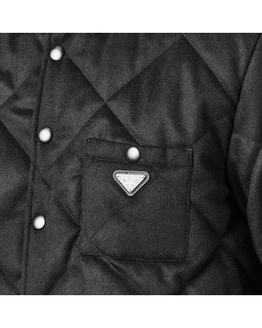 Prada Black Collared Quilted Padded Jacket for men