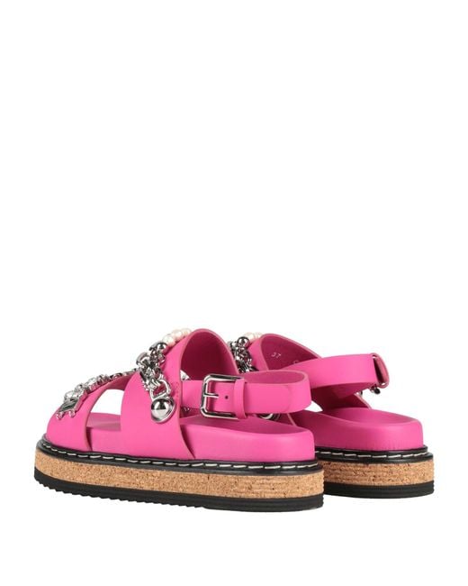 Dolce & Gabbana Pink Minimalist Leather Sandals