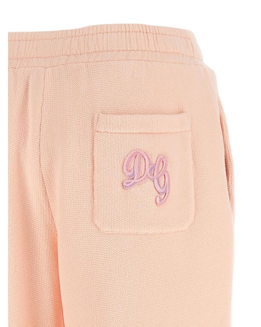 Dolce & Gabbana Natural Logo Embroidered Joggers