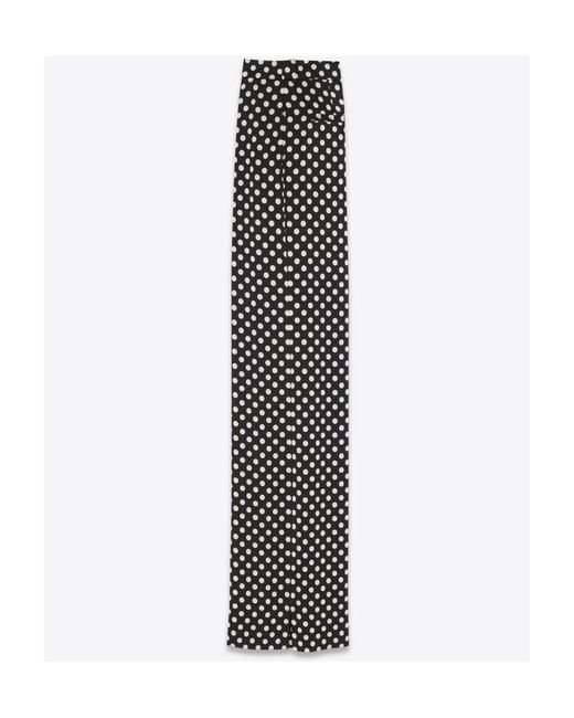 Saint Laurent Black Polka Dots Printed High Waist Trousers