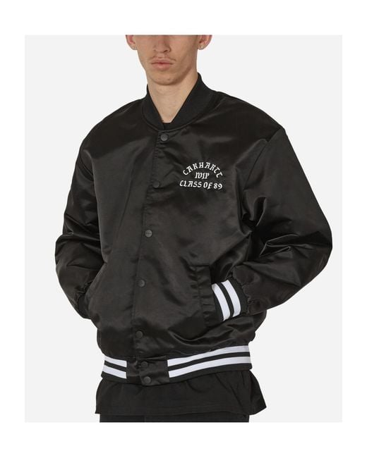 Carhartt Black Logo-Embroidered Bomber Jacket for men