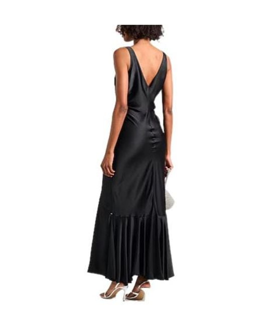 Sportmax Black Simple Satin Camisole Dress