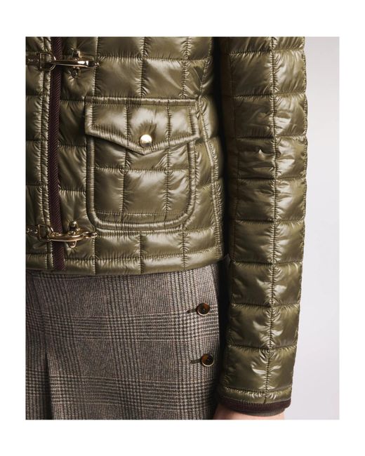 Fay Green 3 Ganci Quilted Checkered Jacket