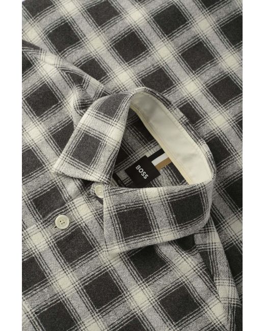Boss Gray Lapel Long Sleeve Shirt for men