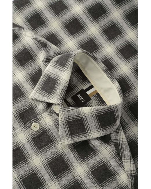 Boss Gray Lapel Long Sleeve Shirt for men
