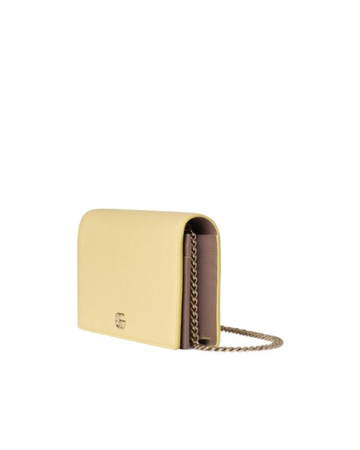 Gucci Natural Gg Marmont Wallet On Chain
