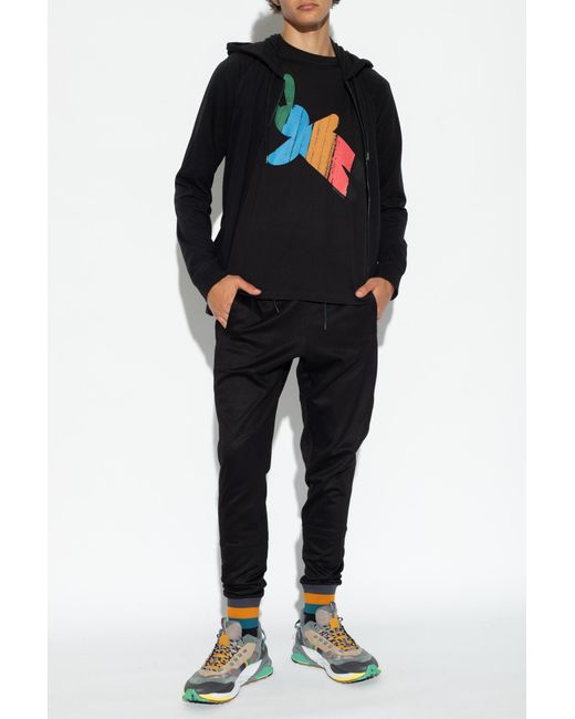 Paul Smith Black Jersey Zip Lounge Hoodie for men
