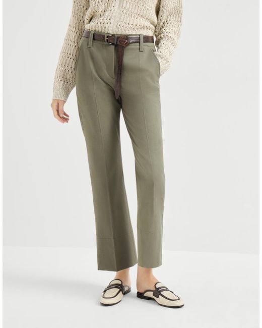 Brunello Cucinelli Gray Cover Kickflare Cigarette Trousers