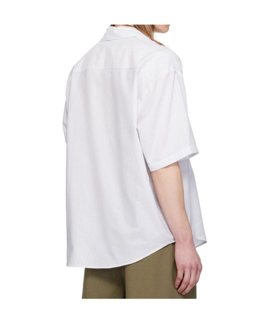 AMI White Ami Camp Collar Short Sleeves Shirt for men