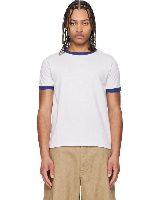 A.P.C. Gray Contrast Trim Crewneck T-Shirt for men