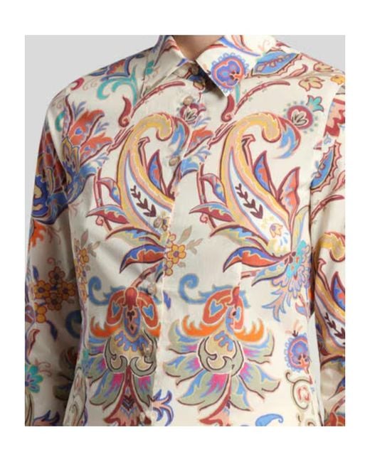 Etro White Printed Poplin Shirt