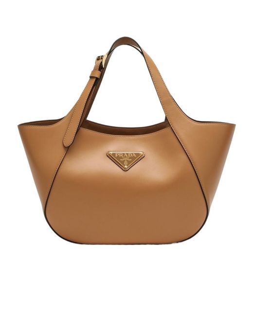 Prada Brown Medium Logo Handbag
