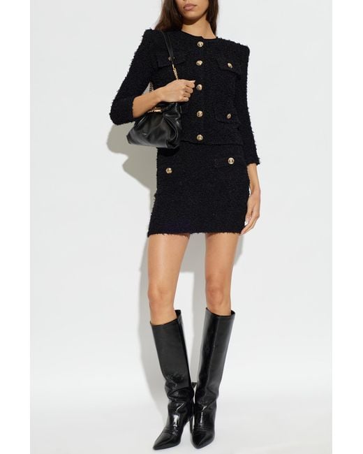 Balmain Black Logo Skirt