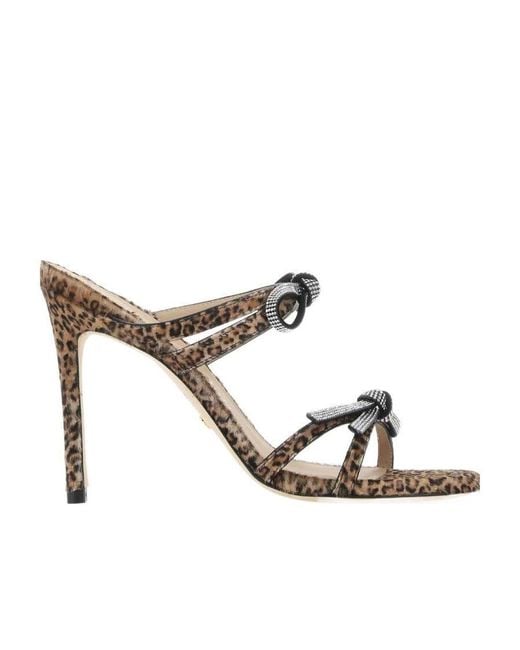 Stuart Weitzman Metallic Bow Detailed Slip-On Mules