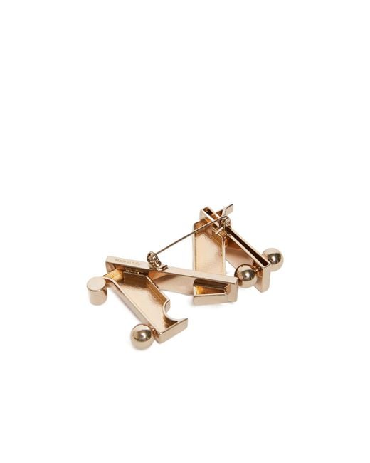 Max Mara Natural Monogram Brooch