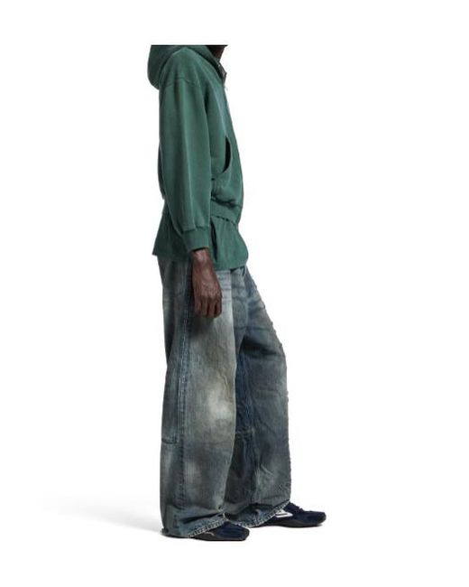 Balenciaga Green Laurel Classic Zip-Up Hoodie for men