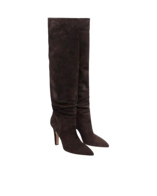 Paris Texas Black Pointed-Toe Knee-High Boots