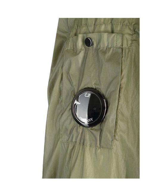 C P Company Green Lens-Detailed Hooded Zip-Up Jacket for men
