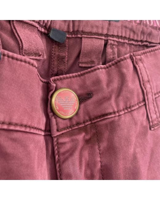 Armani Jeans Purple Belt-Strap Jeans for men
