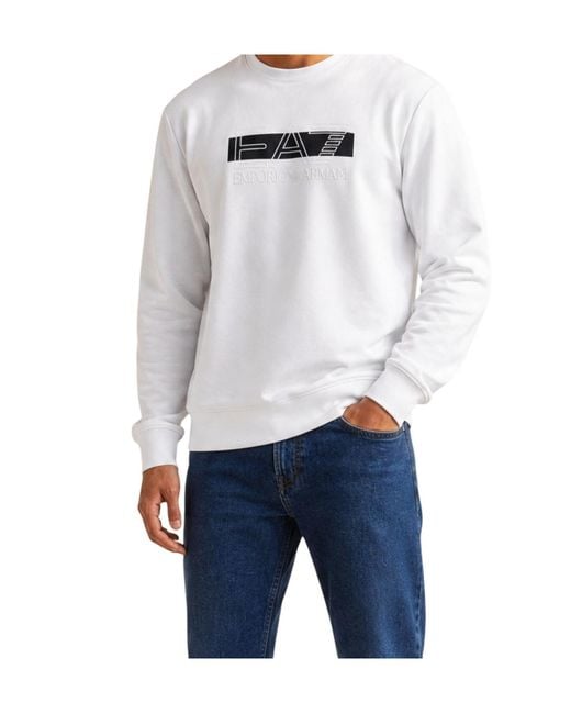EA7 Gray Crew-Neck Sweatshirt for men