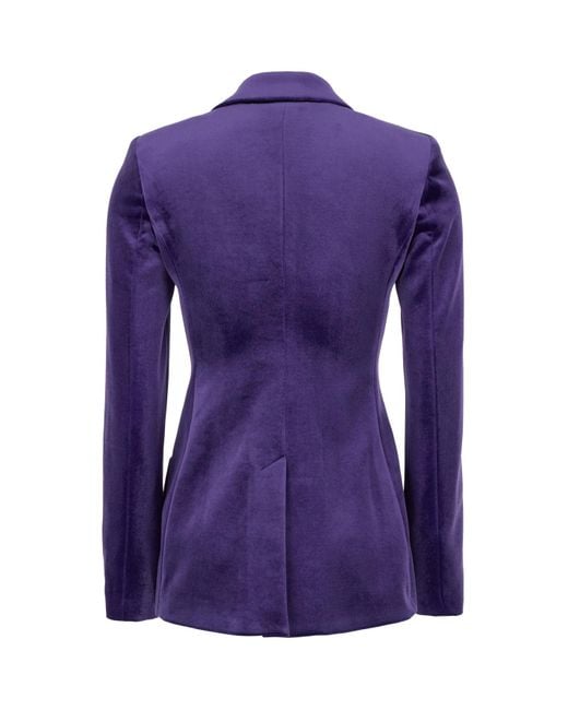 Philosophy Di Lorenzo Serafini Purple Double-Breasted Tailored Velvet Blazer