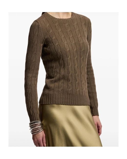 Ralph Lauren Green Cable-Knit Crewneck Jumper