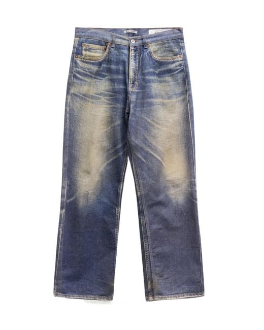 Our Legacy Blue Loose Bell-Leg Jeans for men