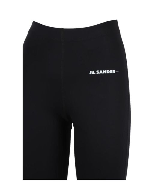 Jil Sander Black Logo Printed Leggings