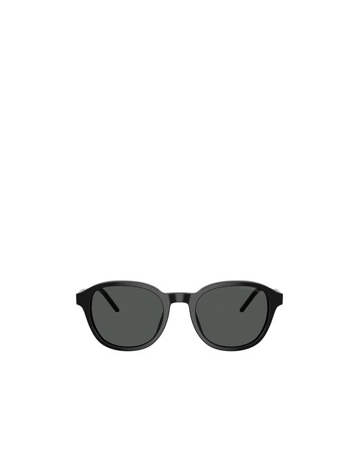 Emporio Armani White Acetate Round Sunglasses for men