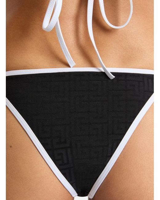 Balmain White Monogram Lycra Swimsuit
