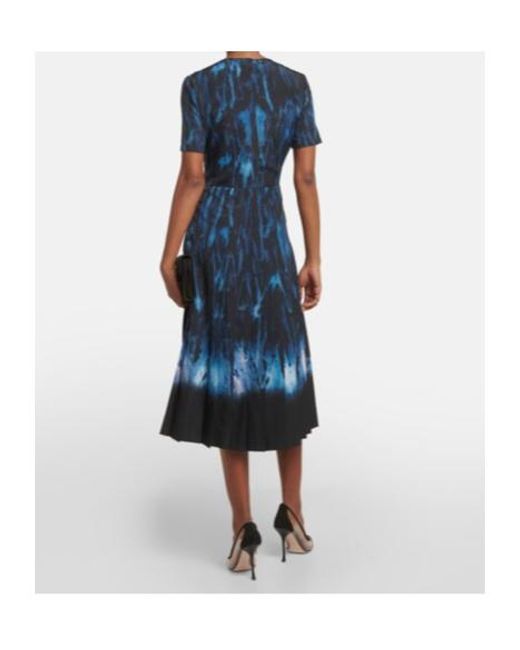 Altuzarra Blue Myrtle Printed Pleated Midi Dress