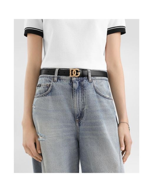 Dolce & Gabbana White Dg Logo Belt