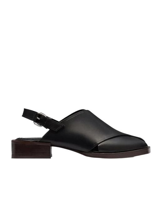 Lemaire Black Cross Flat Sandals