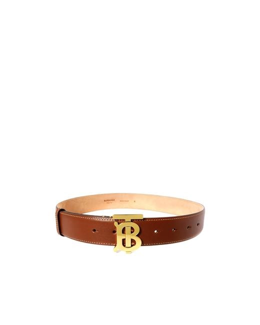 Burberry White Tb Buckle Belt