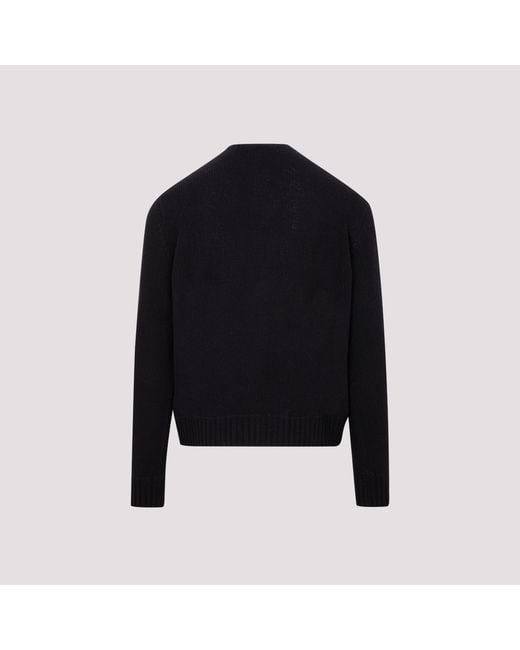Prada Black Logo Detailed Knitted Jumper for men