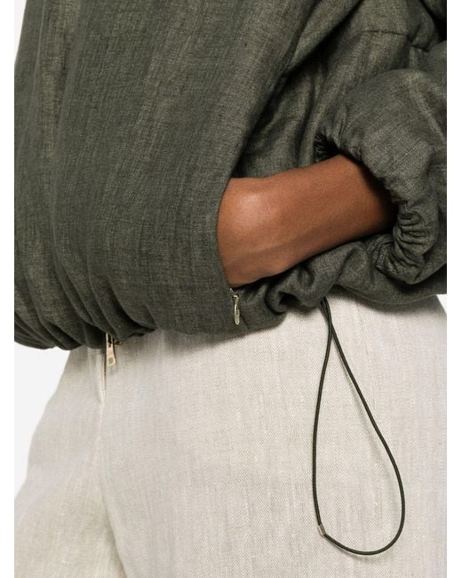 Herno Green High-Neck Zip-Up Jacket