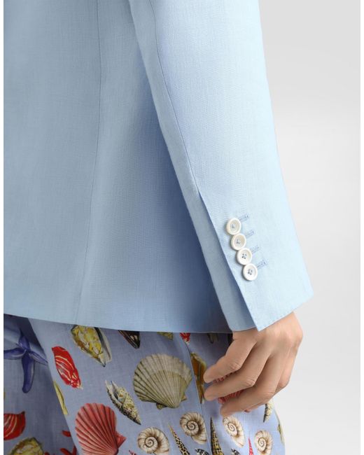 Dolce & Gabbana Blue Sicilia Single-Breasted Jacket for men