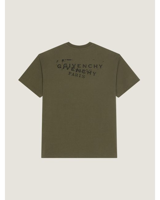 Givenchy Green Logo Printed Crewneck T-Shirt for men