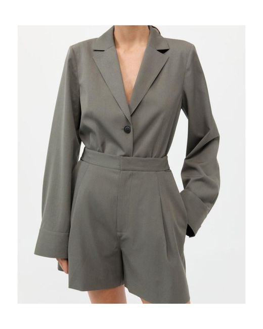 St. Agni Green Paneled Wool-Blend Twill Blazer